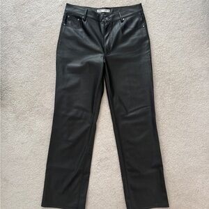 Zara Black Faux Leather High-Waist Pants